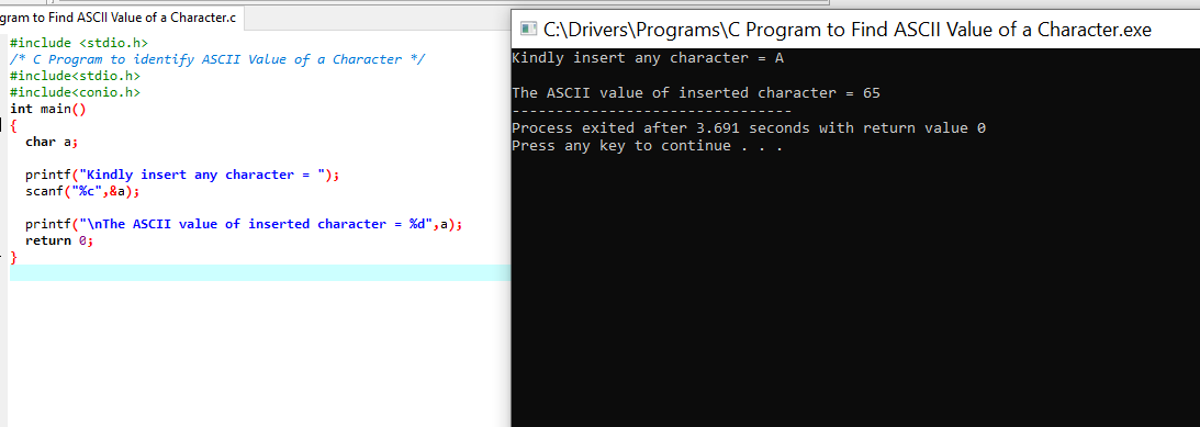 ASCII Value Output